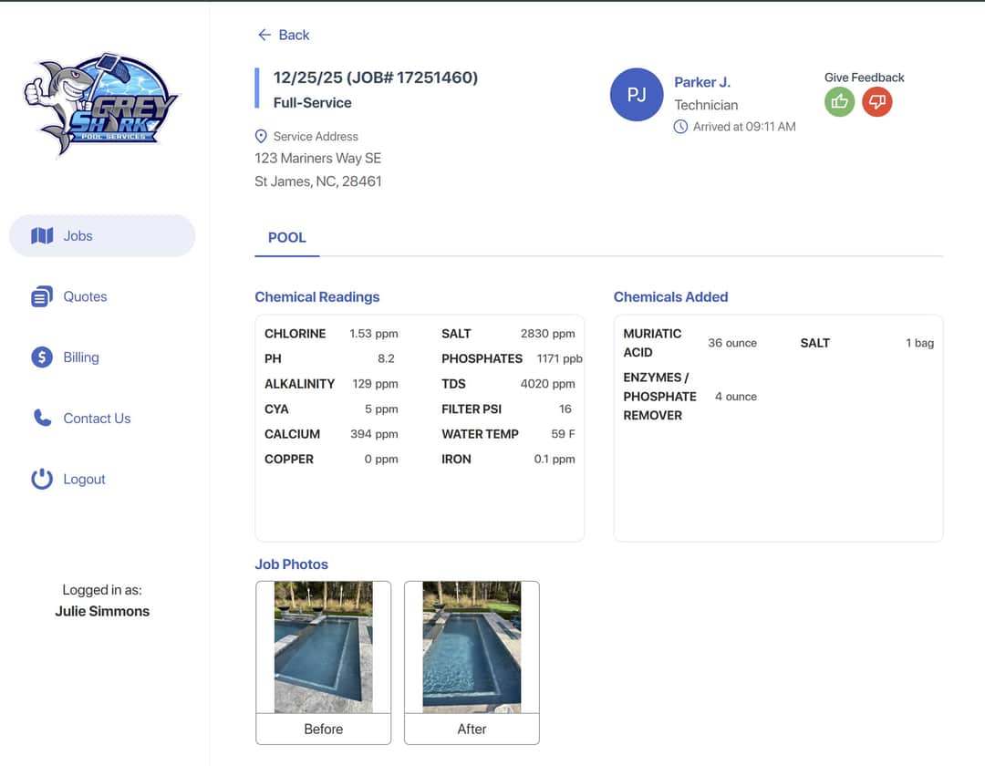 Service Report Pool Understanding Your Pool Service Report | Grey Shark Pools